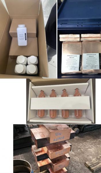 Медные слитки, медный порошок